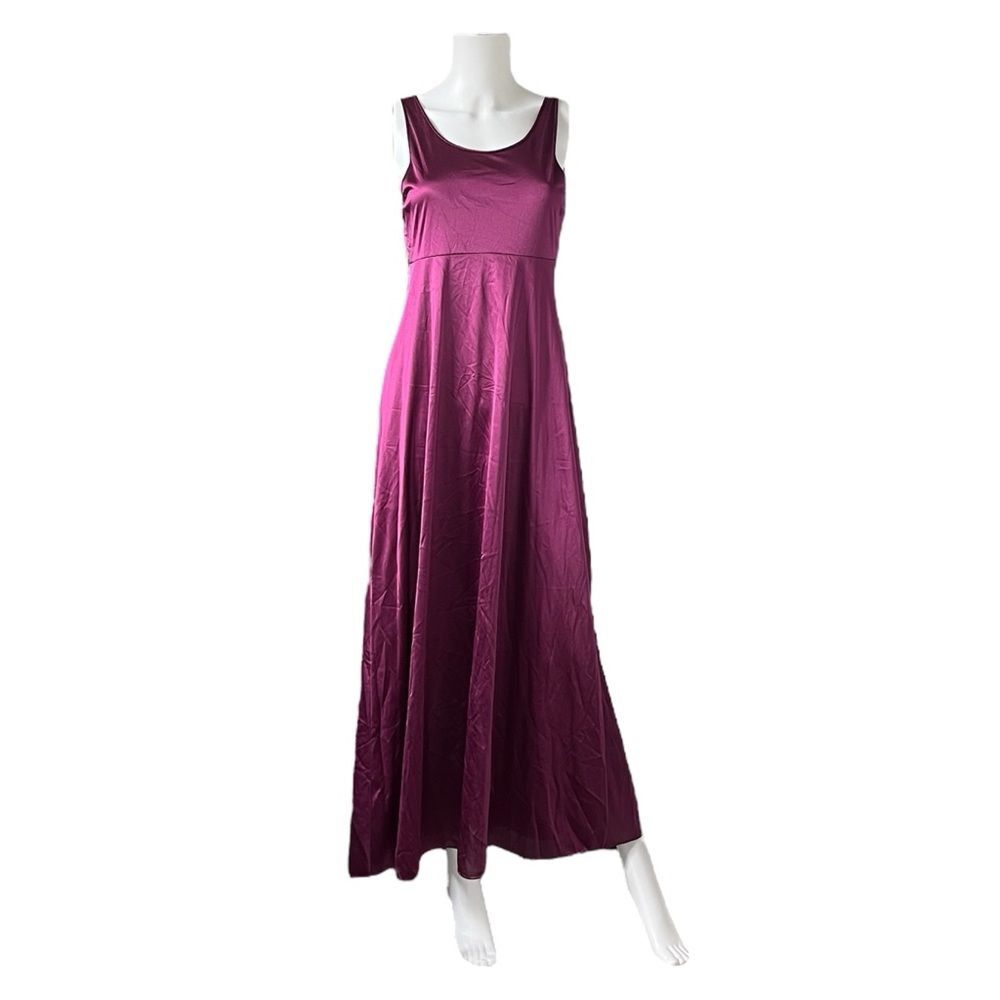 Vintage Purple Nightgown Nylon Sleeveless Maxi Size Medium